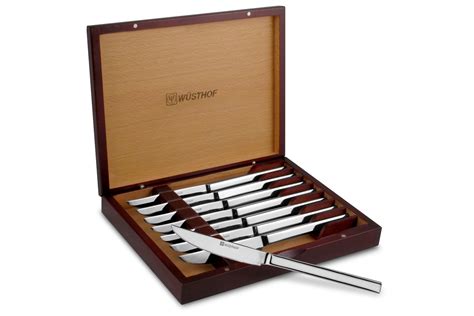 wüsthof stainless-steel 8-piece steak knife box set|stainless steel steak knife set.